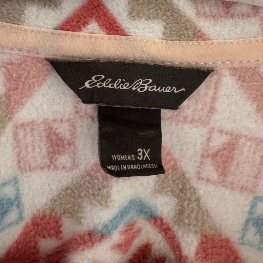 Eddie Bauer 1/4 Zip Pullover Fleece Jacket Women’s 3X Pastel Southwest Western - Picture 4 of 10